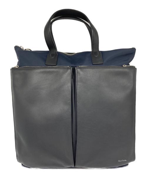PAUL SMITH（ポールスミス）PAUL SMITH (ポールスミス) ナイロンブライトストライプトリム ヘルメットバッグ ネイビーの古着・服飾アイテム