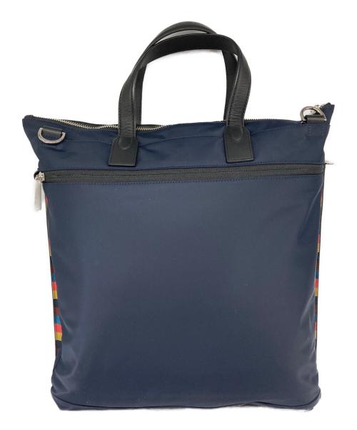 PAUL SMITH（ポールスミス）PAUL SMITH (ポールスミス) ナイロンブライトストライプトリム ヘルメットバッグ ネイビーの古着・服飾アイテム