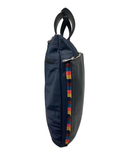 PAUL SMITH（ポールスミス）PAUL SMITH (ポールスミス) ナイロンブライトストライプトリム ヘルメットバッグ ネイビーの古着・服飾アイテム