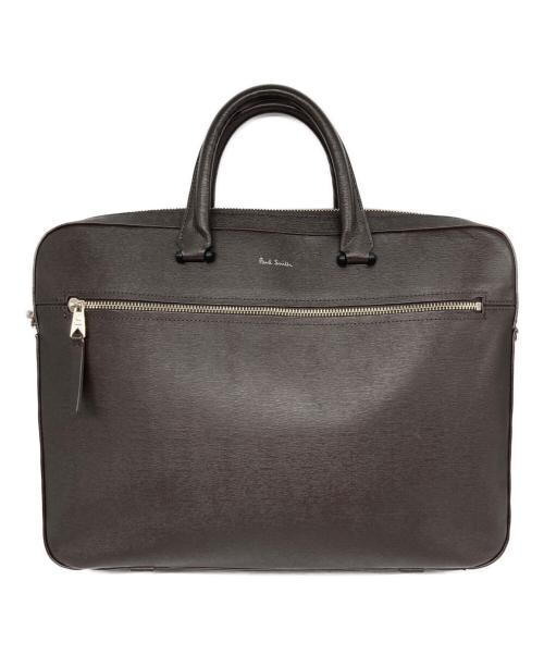 PAUL SMITH（ポールスミス）PAUL SMITH (ポールスミス) ストローグレインレザー 2way ビジネスバッグ ブラウンの古着・服飾アイテム