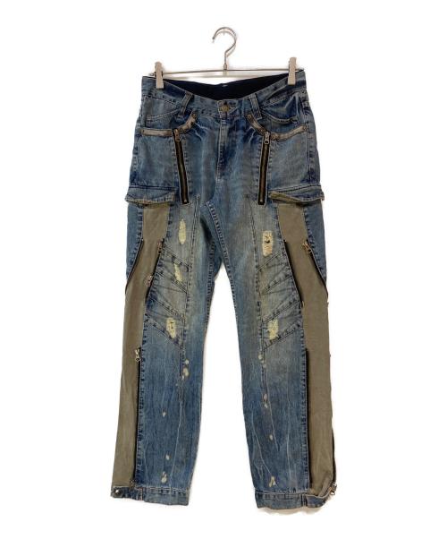 PPFM（ピーピーエフエム）PPFM (ピーピーエフエム) ジップギミックデニムパンツ インディゴ サイズ:なしの古着・服飾アイテム