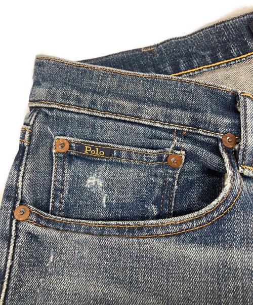 POLO RALPH LAUREN（ポロ・ラルフローレン）POLO RALPH LAUREN (ポロ・ラルフローレン) THE SULLIVAN SLIM ダメージデニムパンツ インディゴ サイズ:Ｗ30の古着・服飾アイテム