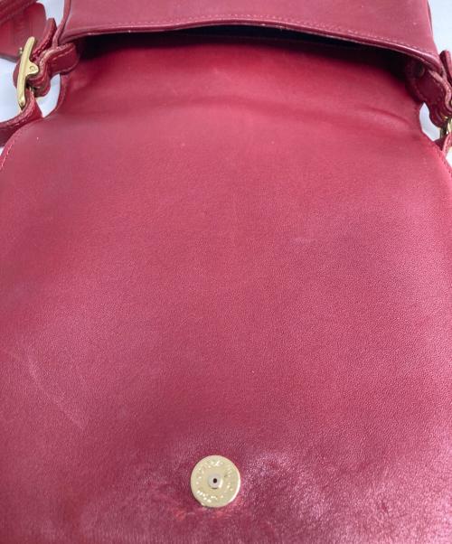 COACH（コーチ）COACH (コーチ) フラップショルダーバッグ レッドの古着・服飾アイテム