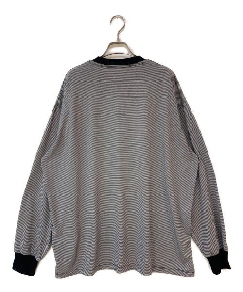 FreshService（フレッシュサービス）FreshService (フレッシュサービス) 26SS MICRO BORDER L/S TEE ブラック×ホワイト サイズ:Lの古着・服飾アイテム