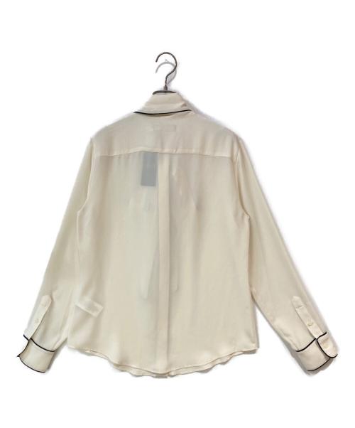 LAUREN RALPH LAUREN（ローレン ラルフ ローレン）LAUREN RALPH LAUREN (ローレンラルフローレン) リボンタイ ジョーゼットブラウス ベージュ サイズ:Mの古着・服飾アイテム
