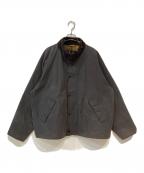 Barbourバブアー）の古着「TRANSPORT ワックス ショート ジャケット」｜グレー