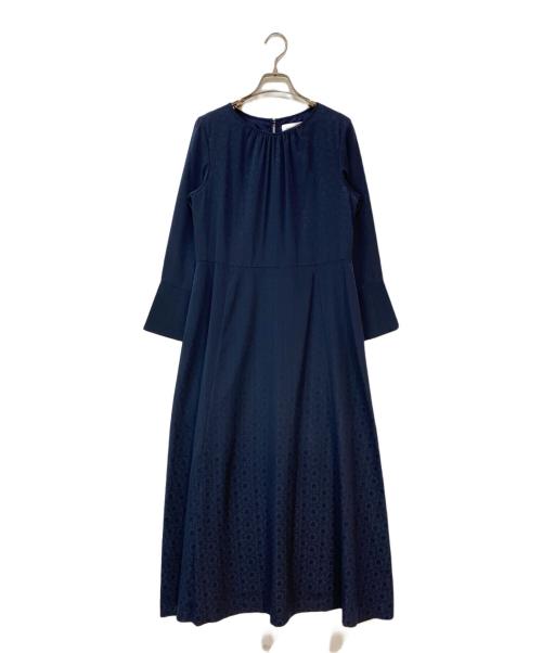 BEAUTY&YOUTH UNITED ARROWS（ビューティーアンドユースユナイテッドアローズ）BEAUTY&YOUTH UNITED ARROWS (ビューティーアンドユースユナイテッドアローズ) ジャカードサテンフレアドレス ネイビー サイズ:M 未使用品の古着・服飾アイテム