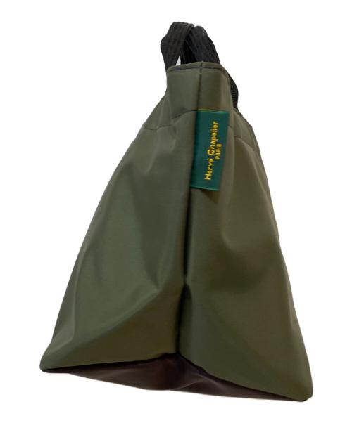 Herve Chapelier（エルベシャプリエ）Herve Chapelier (エルベシャプリエ) ナイロン舟形ハンドバッグ オリーブの古着・服飾アイテム