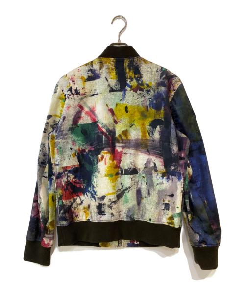 PS Paul Smith（ＰＳポールスミス）PS Paul Smith (ＰＳポールスミス) ペイント柄 BACKING CLOTH PRINT MA-1 ジャケット マルチカラー サイズ:Lの古着・服飾アイテム