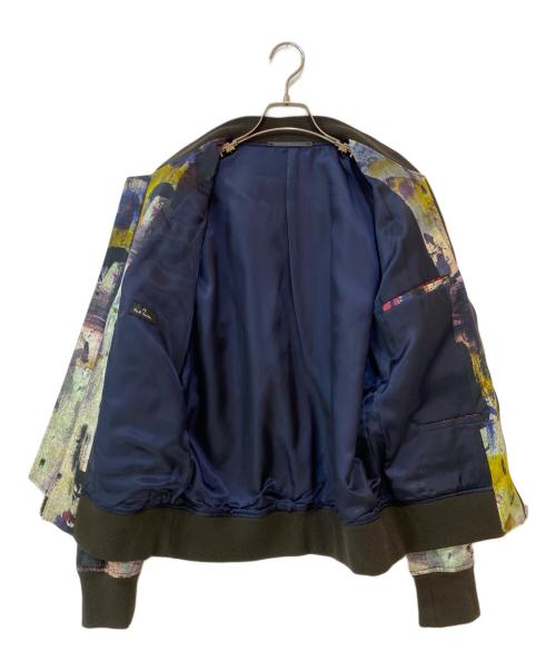 PS Paul Smith（ＰＳポールスミス）PS Paul Smith (ＰＳポールスミス) ペイント柄 BACKING CLOTH PRINT MA-1 ジャケット マルチカラー サイズ:Lの古着・服飾アイテム