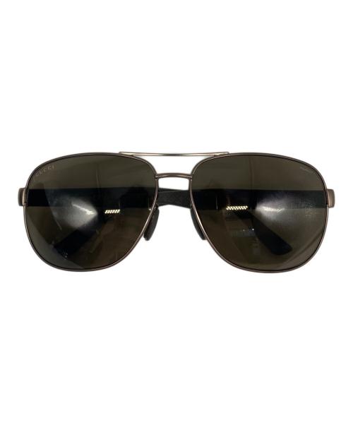 GUCCI（グッチ）GUCCI (グッチ) Jolsp Polarized ティアドロップサングラス ブラウン サイズ:63□14の古着・服飾アイテム