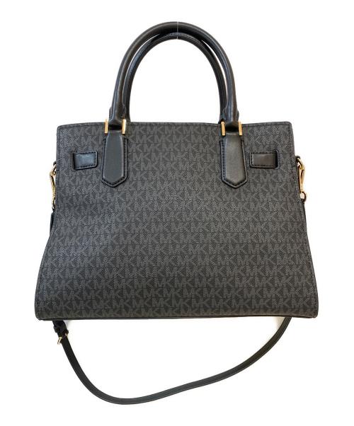 MICHAEL KORS（マイケルコース）MICHAEL KORS (マイケルコース) HAMILTON サッチェルバッグミディアム - MKシグネチャー ブラックの古着・服飾アイテム