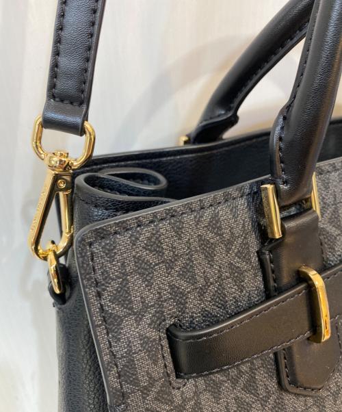 MICHAEL KORS（マイケルコース）MICHAEL KORS (マイケルコース) HAMILTON サッチェルバッグミディアム - MKシグネチャー ブラックの古着・服飾アイテム