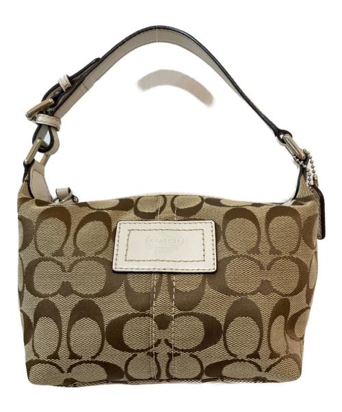 COACH（コーチ）COACH (コーチ) シグネチャー アクセサリーポーチ ベージュの古着・服飾アイテム
