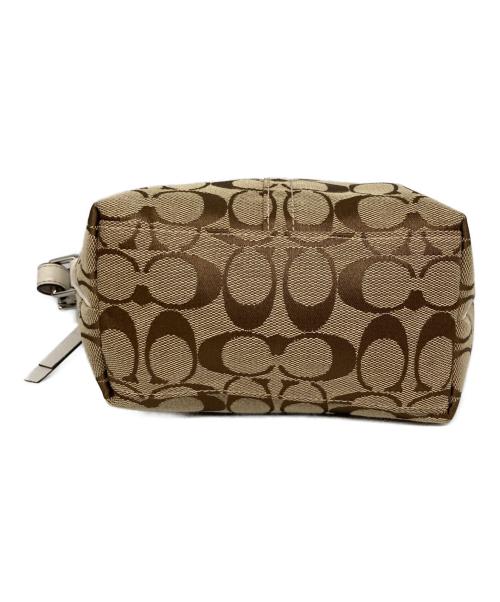 COACH（コーチ）COACH (コーチ) シグネチャー アクセサリーポーチ ベージュの古着・服飾アイテム
