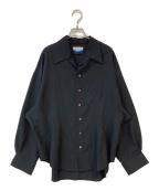 MAISON SPECIALメゾンスペシャル）の古着「Radial Darts Prime-Over Open Collar Shirt」｜ブラック