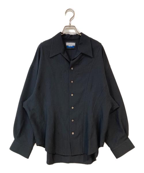 MAISON SPECIAL（メゾンスペシャル）MAISON SPECIAL (メゾンスペシャル) Radial Darts Prime-Over Open Collar Shirt ブラックの古着・服飾アイテム
