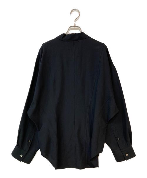 MAISON SPECIAL（メゾンスペシャル）MAISON SPECIAL (メゾンスペシャル) Radial Darts Prime-Over Open Collar Shirt ブラックの古着・服飾アイテム