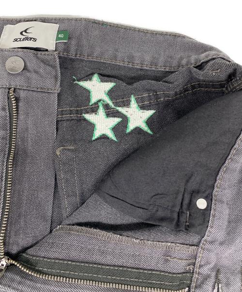 scuffers（スカッファー）scuffers (スカッファー) スター刺繍ワイドデニムパンツ グレー サイズ:40の古着・服飾アイテム