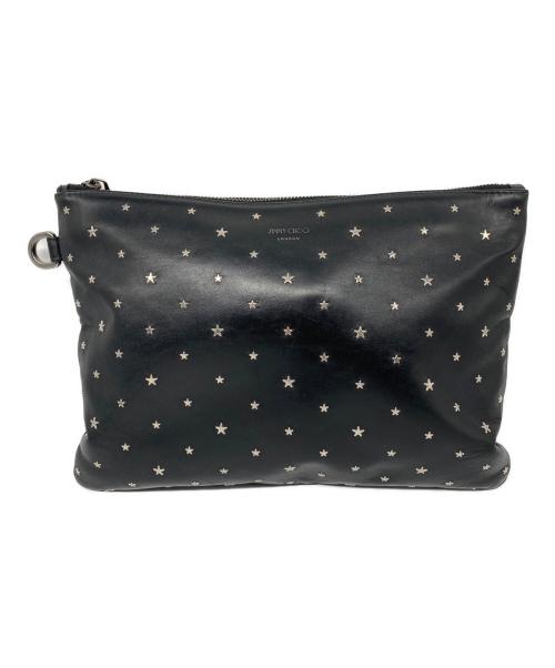 JIMMY CHOO（ジミーチュウ）JIMMY CHOO (ジミーチュウ) DEREK YSN スタークラッチバッグ ブラック×シルバー サイズ:なしの古着・服飾アイテム