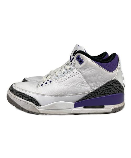 NIKE（ナイキ）NIKE (ナイキ) AIR JORDAN 3 RETRO ハイカットスニーカー WHITE/BLACK-DARK IRI サイズ: 27.5cmの古着・服飾アイテム