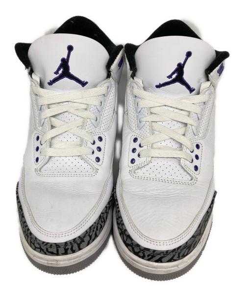 NIKE（ナイキ）NIKE (ナイキ) AIR JORDAN 3 RETRO ハイカットスニーカー WHITE/BLACK-DARK IRI サイズ: 27.5cmの古着・服飾アイテム