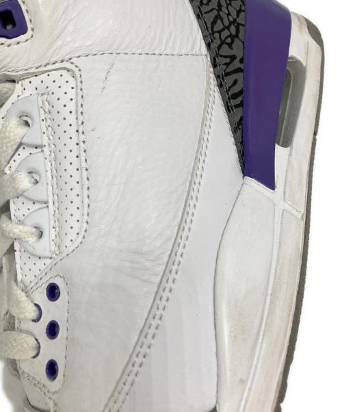NIKE（ナイキ）NIKE (ナイキ) AIR JORDAN 3 RETRO ハイカットスニーカー WHITE/BLACK-DARK IRI サイズ: 27.5cmの古着・服飾アイテム