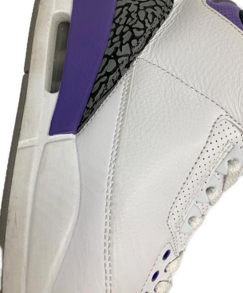 NIKE（ナイキ）NIKE (ナイキ) AIR JORDAN 3 RETRO ハイカットスニーカー WHITE/BLACK-DARK IRI サイズ: 27.5cmの古着・服飾アイテム
