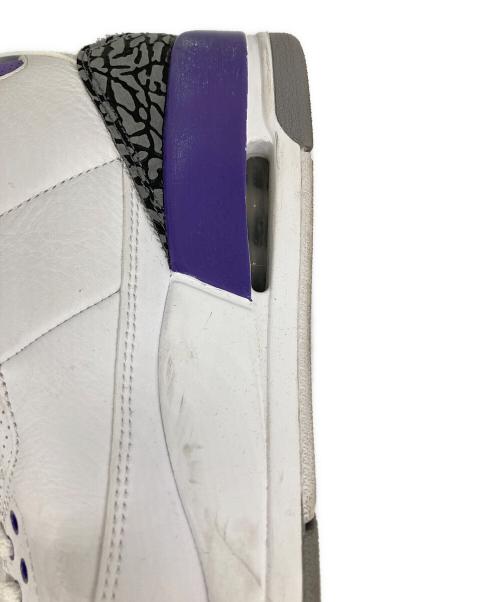 NIKE（ナイキ）NIKE (ナイキ) AIR JORDAN 3 RETRO ハイカットスニーカー WHITE/BLACK-DARK IRI サイズ: 27.5cmの古着・服飾アイテム