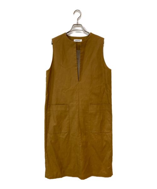 SACRA（サクラ）SACRA (サクラ) コットンリネンノースリーブワンピース ブラウン サイズ:38の古着・服飾アイテム
