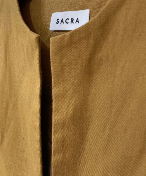 SACRA（サクラ）SACRA (サクラ) コットンリネンノースリーブワンピース ブラウン サイズ:38の古着・服飾アイテム