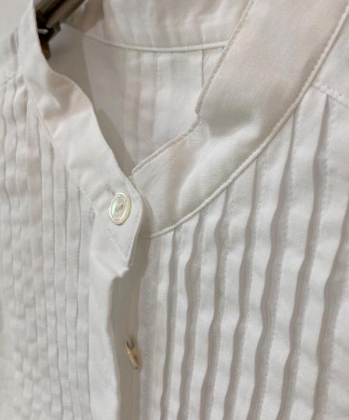 SLOW（スロウ）SLOW (スロウ) コットンローン バンドカラー ブラウス ホワイト サイズ:40 未使用品の古着・服飾アイテム