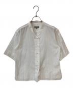 MARGARET HOWELLマーガレットハウエル）の古着「SOFT WASHED COTTON バンドカラーシャツ」｜ホワイト