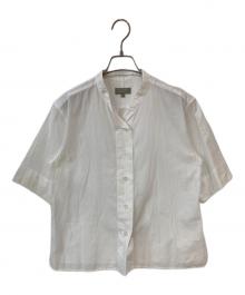MARGARET HOWELL（マーガレットハウエル）の古着「SOFT WASHED COTTON バンドカラーシャツ」｜ホワイト