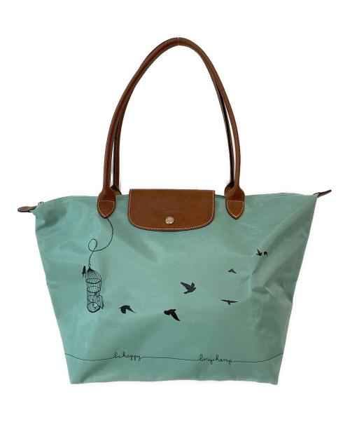 LONGCHAMP（ロンシャン）LONGCHAMP (ロンシャン) ル・プリアージュ カジュ・オゾワゾ 鳥かご トートバッグ グリーンの古着・服飾アイテム
