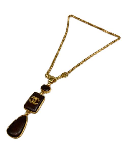 CHANEL（シャネル）CHANEL (シャネル) ココマークウッドヴィンテージネックレス ブラウンの古着・服飾アイテム