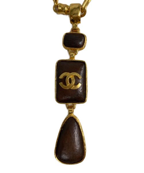CHANEL（シャネル）CHANEL (シャネル) ココマークウッドヴィンテージネックレス ブラウンの古着・服飾アイテム