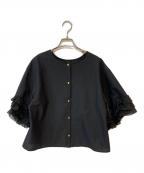 SIMPLICITEシンプリシテ）の古着「手洗い可 / UVcare / 接触冷感 / add Function フリル袖ブラウス」｜ブラック