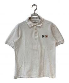 maison kitsune（アシッドメゾンキツネ）の古着「DOUBLE FOX HEAD PATCH ポロシャツ」｜ホワイト