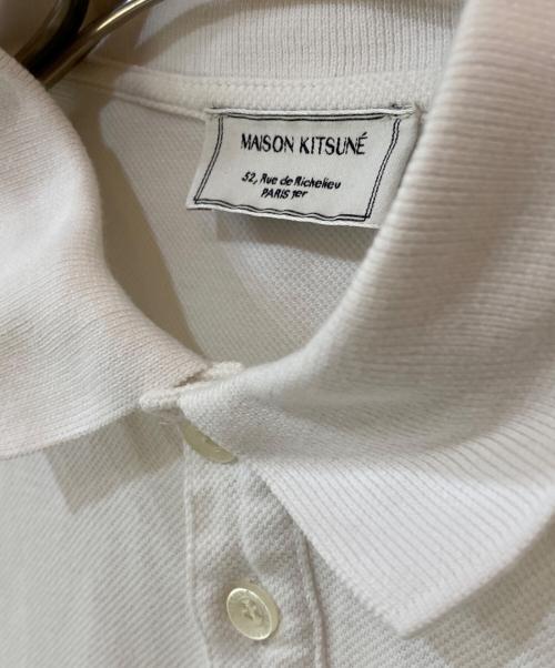 maison kitsune（アシッドメゾンキツネ）maison kitsune (アシッドメゾンキツネ) DOUBLE FOX HEAD PATCH ポロシャツ ホワイト サイズ:Ｓの古着・服飾アイテム