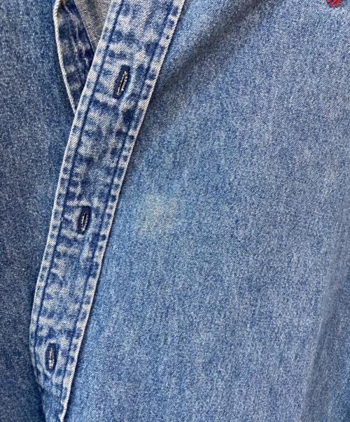RALPH LAUREN（ラルフローレン）RALPH LAUREN (ラルフローレン) ポロ刺繍デニムコットンシャツ ブルー サイズ: XXLの古着・服飾アイテム
