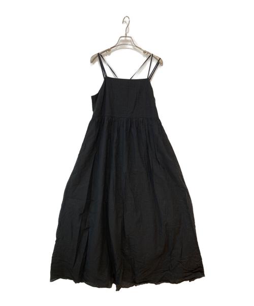 Spick and Span（スピック＆スパン）Spick and Span (スピック＆スパン) S.Shiori*S コットンサッカーキャミワンピース ブラック サイズ:38の古着・服飾アイテム