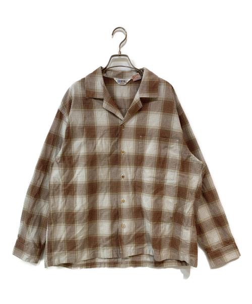FIVE BROTHER（ファイブブラザー）FIVE BROTHER (ファイブブラザー) オンブレチェックシャツ ベージュ サイズ:Lの古着・服飾アイテム