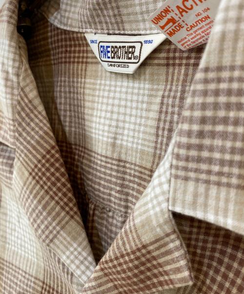FIVE BROTHER（ファイブブラザー）FIVE BROTHER (ファイブブラザー) オンブレチェックシャツ ベージュ サイズ:Lの古着・服飾アイテム