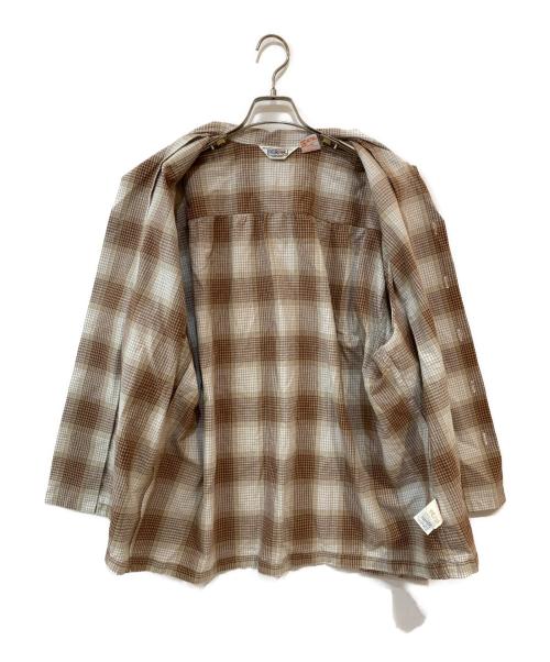FIVE BROTHER（ファイブブラザー）FIVE BROTHER (ファイブブラザー) オンブレチェックシャツ ベージュ サイズ:Lの古着・服飾アイテム