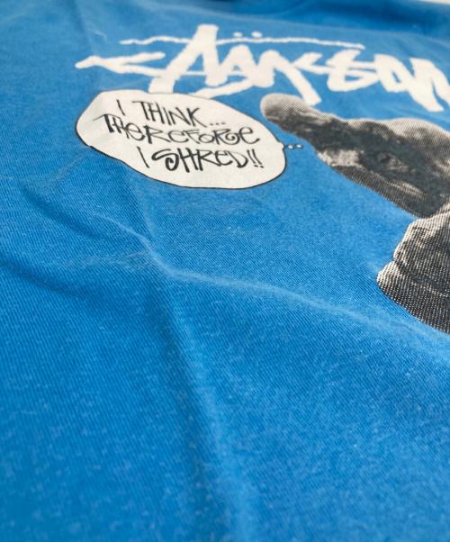 stussy（ステューシー）stussy (ステューシー) 考える人 プリントTシャツ ブルー サイズ:Ｓの古着・服飾アイテム