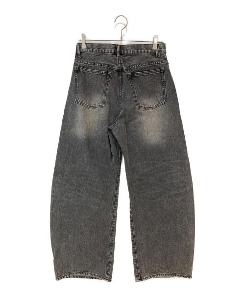 WYM LIDNM（ウィム バイ リドム）WYM LIDNM (ウィム バイ リドム) ARC CURVED DRAPE DENIM ブラック サイズ:Sの古着・服飾アイテム