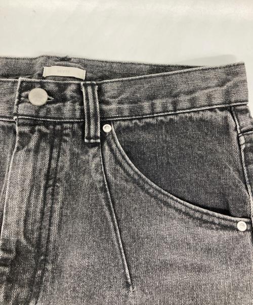 WYM LIDNM（ウィム バイ リドム）WYM LIDNM (ウィム バイ リドム) ARC CURVED DRAPE DENIM ブラック サイズ:Sの古着・服飾アイテム