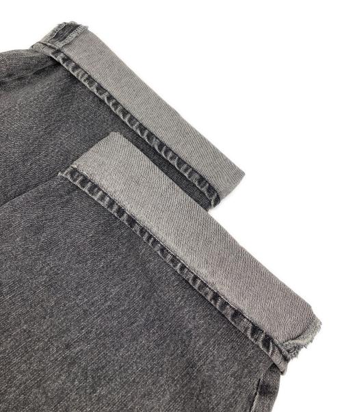 WYM LIDNM（ウィム バイ リドム）WYM LIDNM (ウィム バイ リドム) ARC CURVED DRAPE DENIM ブラック サイズ:Sの古着・服飾アイテム