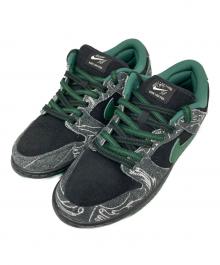 NIKE×There Skateboards（ナイキ×ゼアスケートボード）の古着「SB DUNK LOW QS "Anthracite and Gorge Green" ローカットスニーカー」｜BLACK/GORGE GREEN-WH